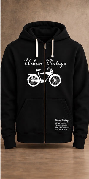 80's Unisex Zip Hoodie - Black