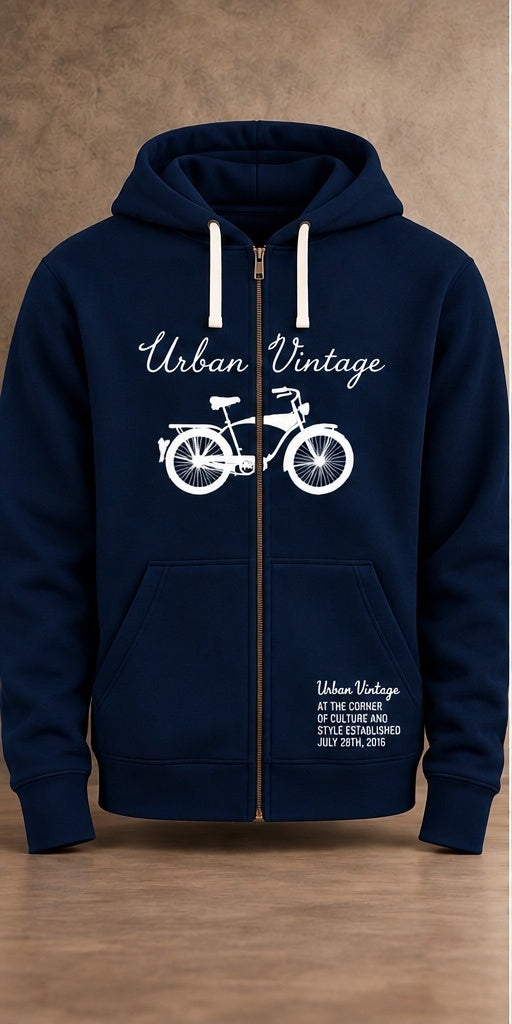 80's Unisex Zip Hoodie - Navy