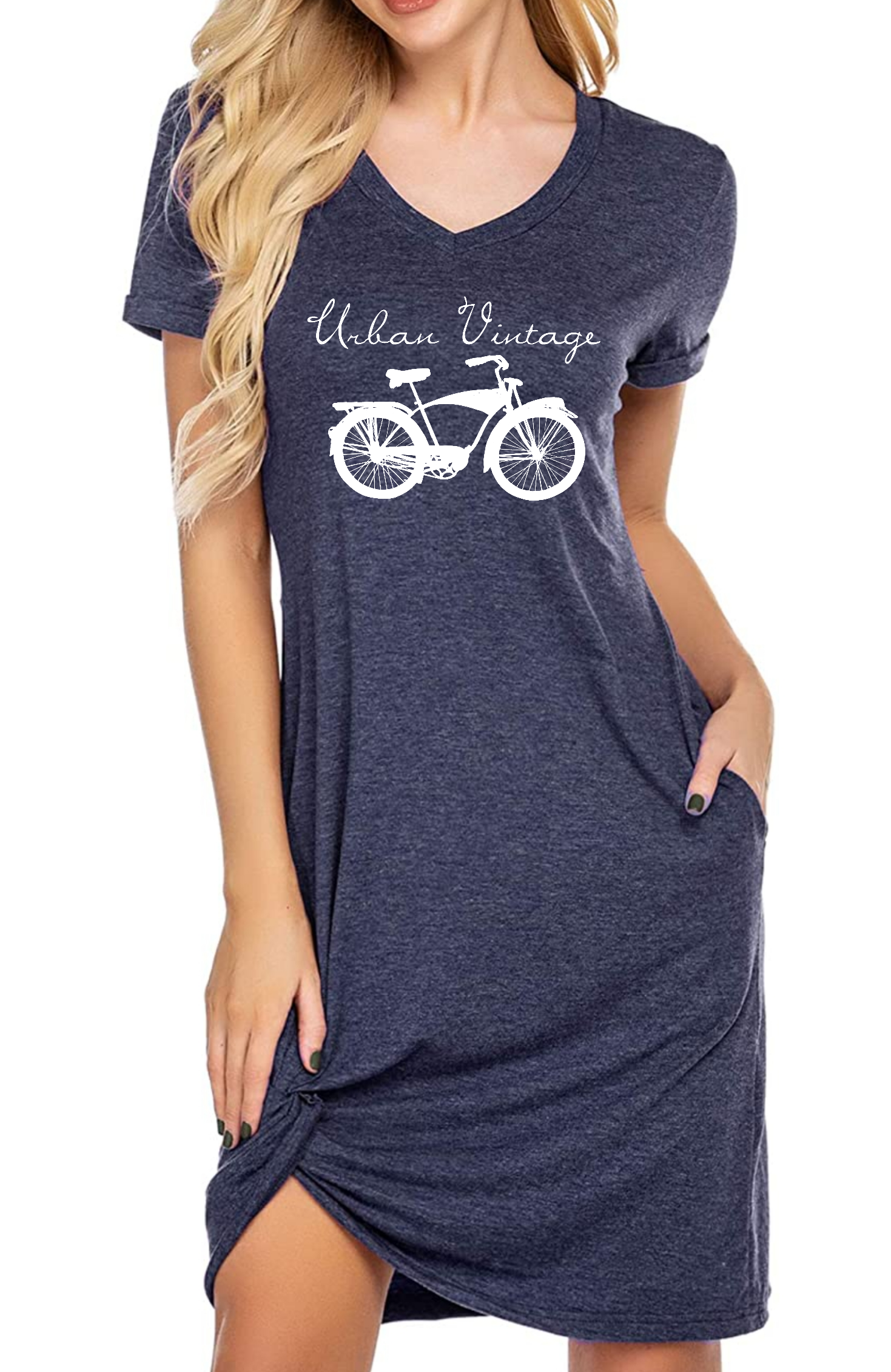 Original Logo Side Knot T Shirt Dress Urban Vintage Clothing